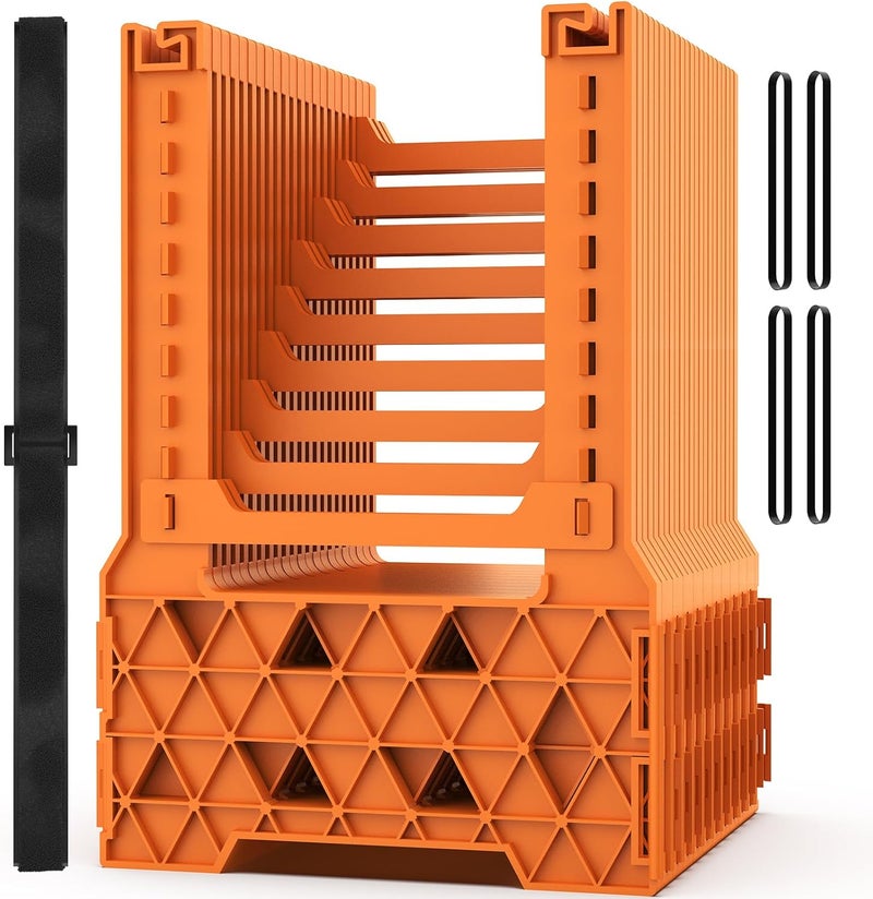 WELLUCK RV Sewer Hose Support 10FT, Blaze Orange RV Sewer Support with Adjustable Height Design, Secure Rubber Band and Carry Strap, Quick Setup and Collapse for Campers Travel Trailers and Motorhome - Image 1